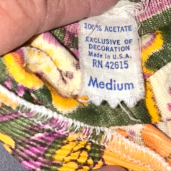 Vintage 60s Floral Paisley Maxi Skirt Boho Hippie Halter Dress & Matching Belt - Picture 6 of 11